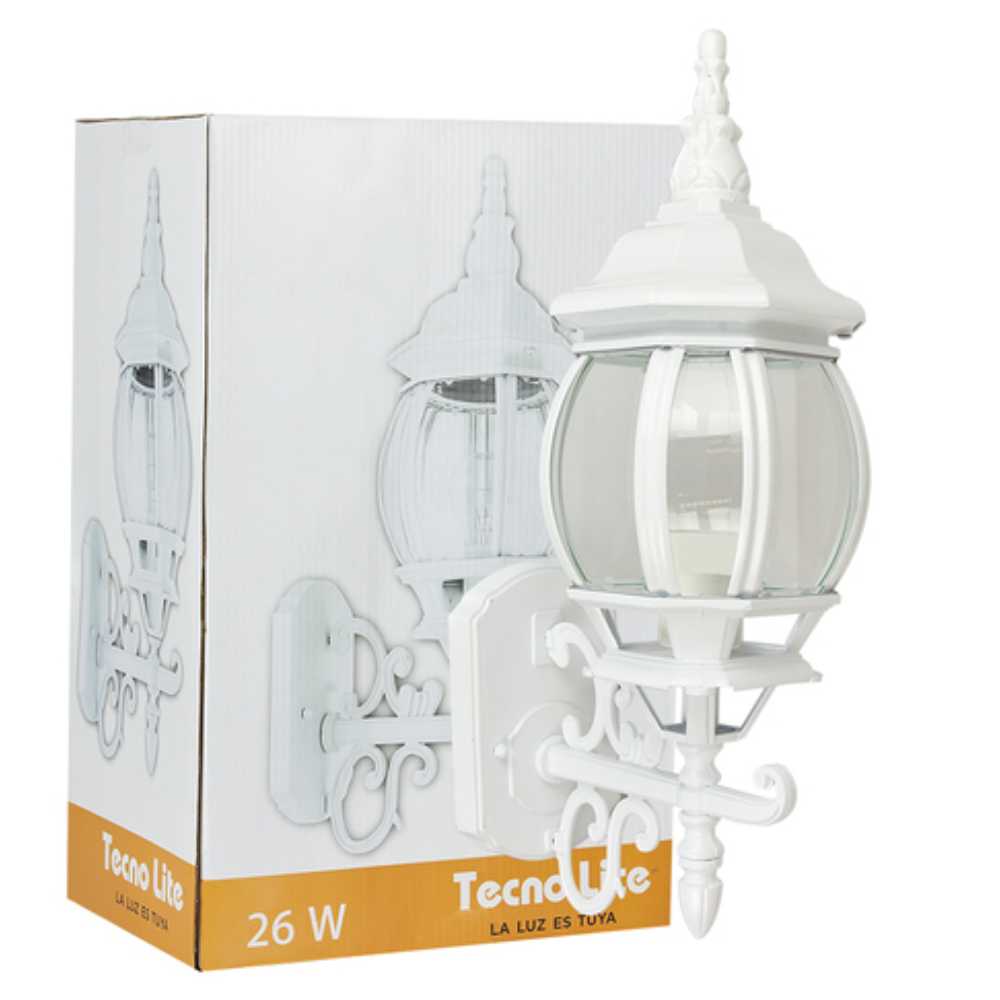 FAROL DE EXTERIOR SIENA TECNOLITE PARA SOBREPONER 26W BASE E27 BLANCO