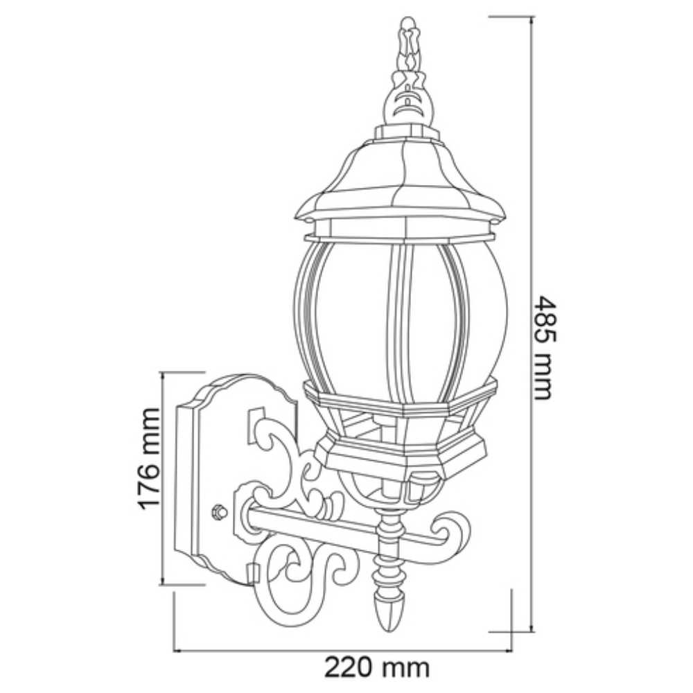 FAROL DE EXTERIOR SIENA TECNOLITE PARA SOBREPONER 26W BASE E27 NEGRO