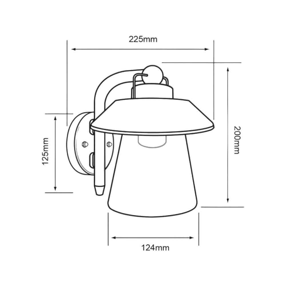 LAMPARA DE PARED ARBOTANTE TIPO FAROL EXTERIOR POTENCIA MAX. 60 W BASE E27 IP44 NO INCLUYE FOCO FTL-3423/BA