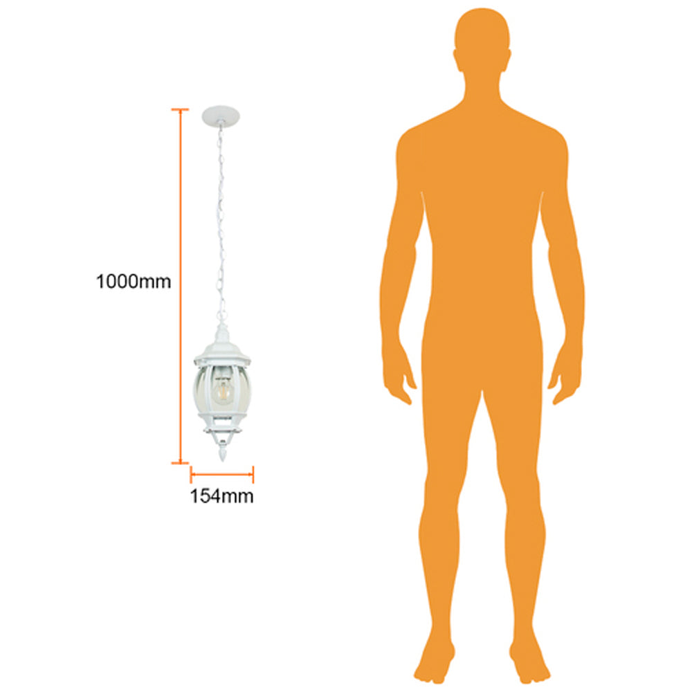 LAMPARA COLGANTE TIPO FAROL EXTERIOR 1 M DE ALTURA POTENCIA MAX. 60 W IP44 NO INCLUYE FOCO FTL-7356/B