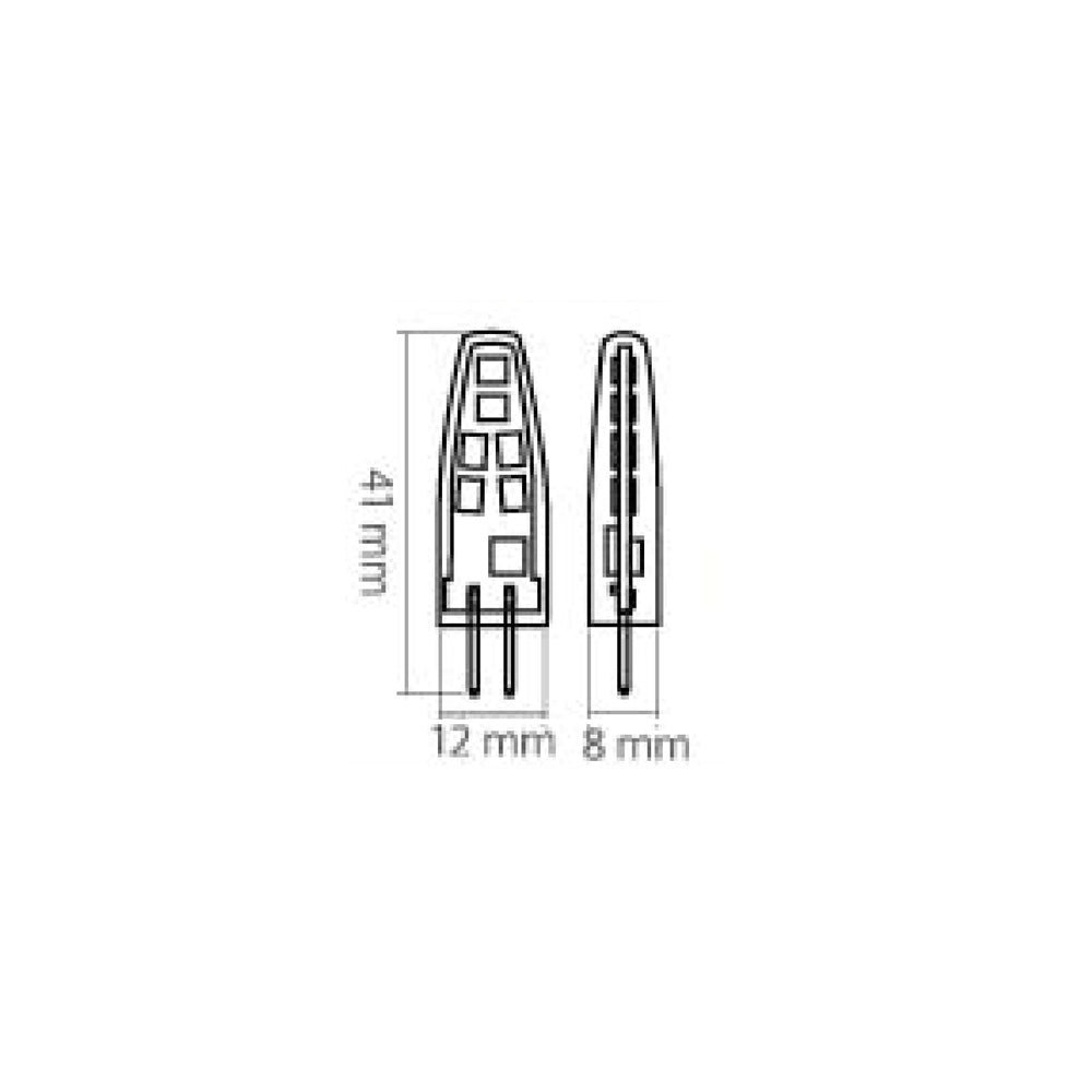 FOCO LED TECNOLITE TIPO AMPOLLETA 2W 12V LUZ SUAVE CÁLIDA BASE G4