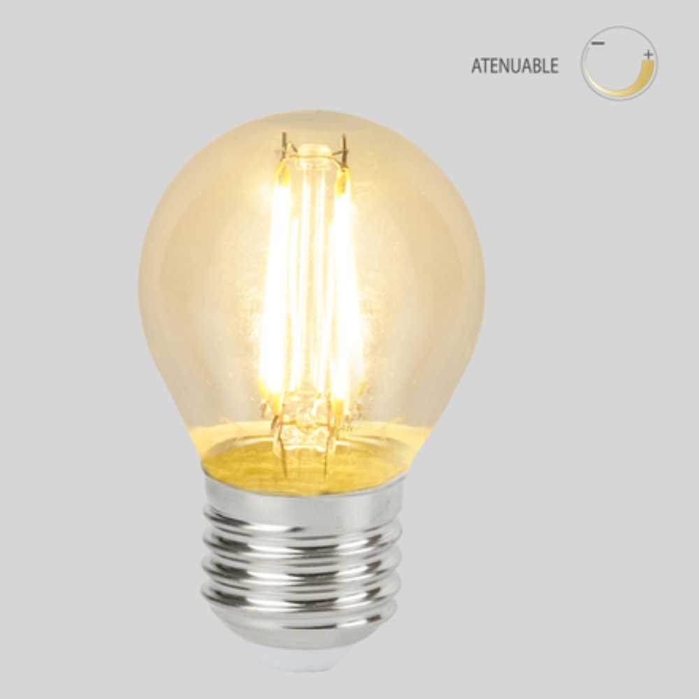 FOCO LED TECNOLITE FILAMENTO ATENUABLE 4.5W LUZ SUAVE CÁLIDA BASE E27