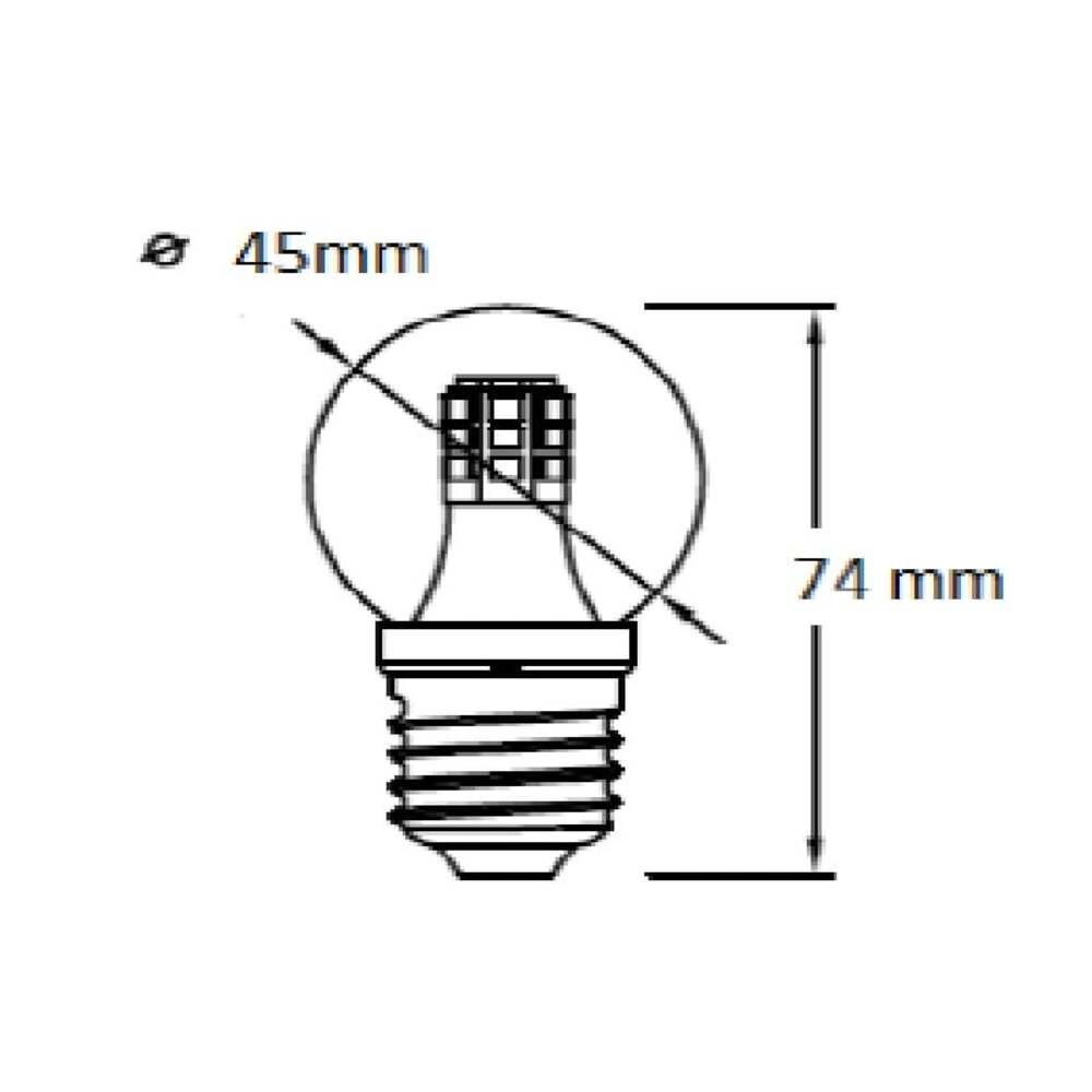 FOCO LED TECNOLITE TIPO GLOBO 4W LUZ SUAVE CÁLIDA BASE E27