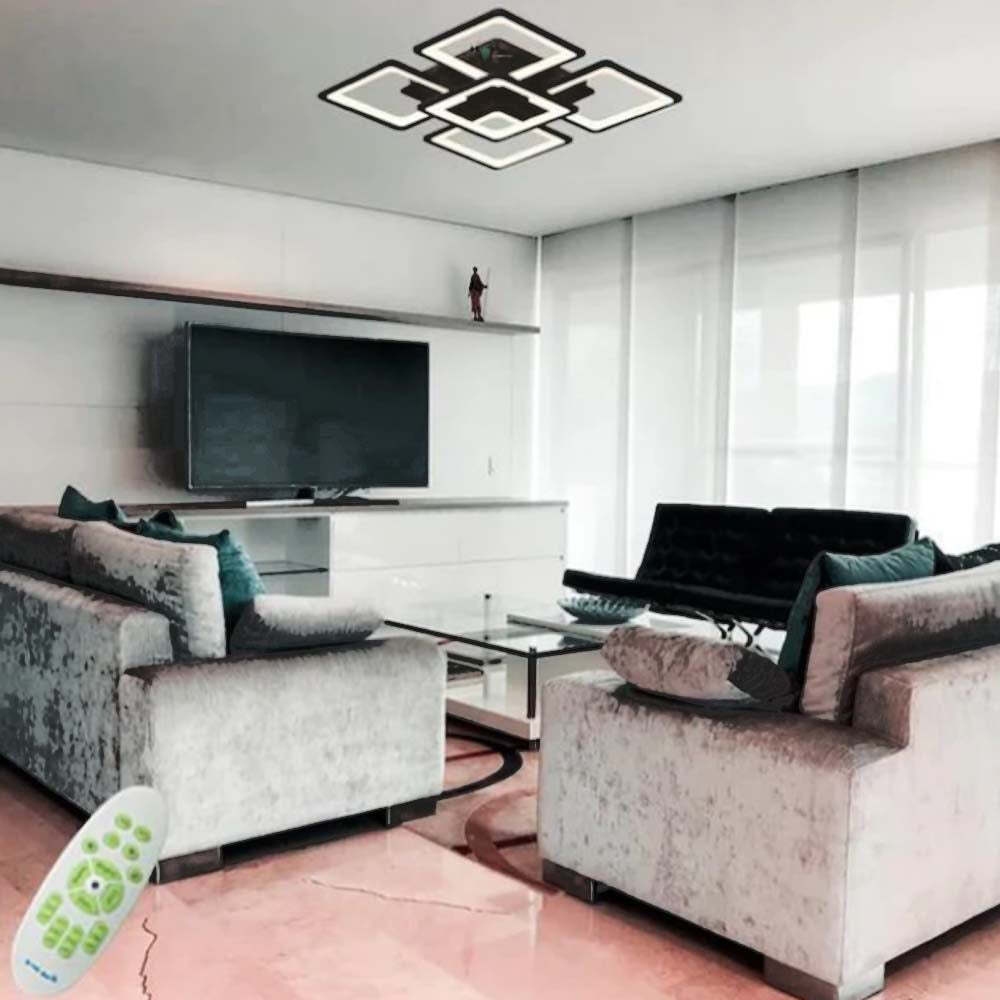 CANDIL DE LED 72W MODERNISTA NEGRO DIMEABLE CUADRADO LEON