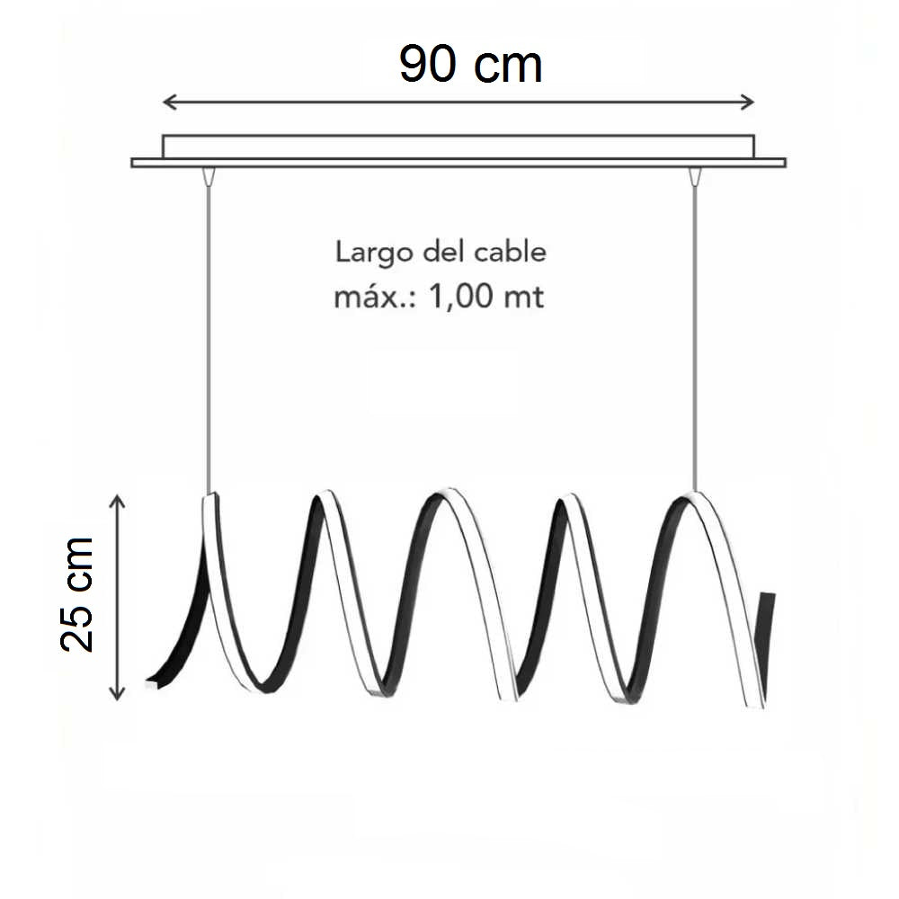 CANDIL DE LED 80W COLGANTE MODERNISTA DIMEABLE NEGRO LEON