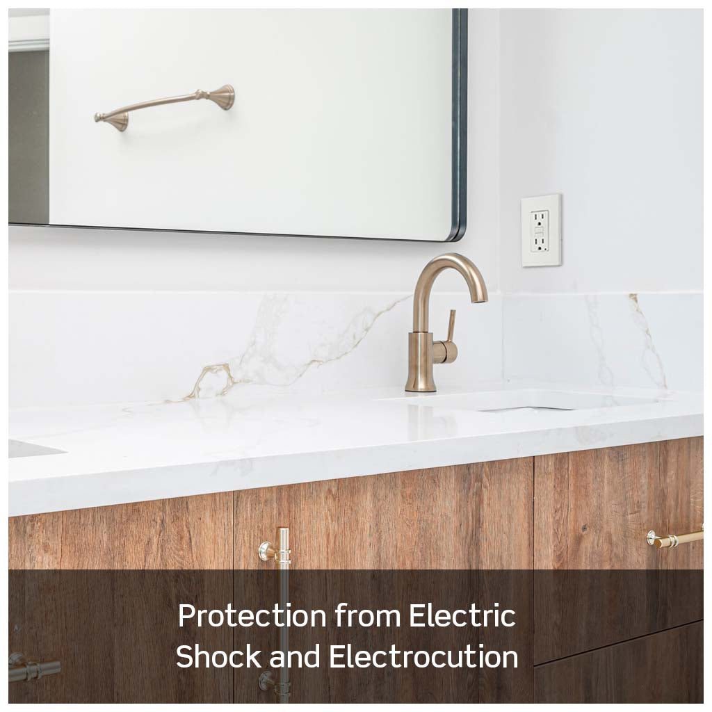 RECEPTACULO DUPLEX GFCI SLIM SMARTLOCKPRO COMERCIAL TAMPER RESIST 20A 125V 2P3H AUT PRU BCO C/PLACA