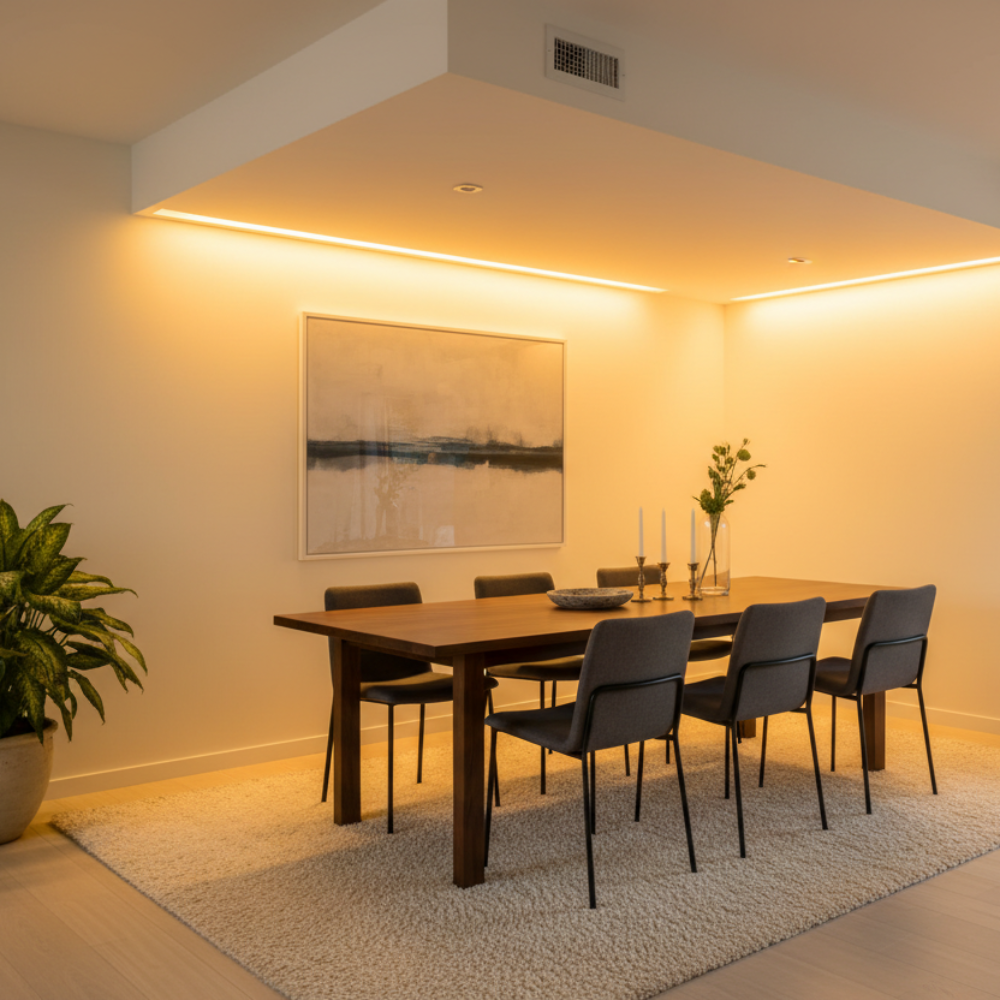 MODULO DE LED 110V AMARILLO CON 3 LEDS DE FORMA HORIZONTAL CON LUPA
