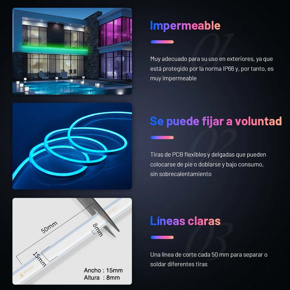 TIRA SUPER(NEON FLEX) CORTE DE 50CM 4.5W P/METRO AMARILLA DORADO