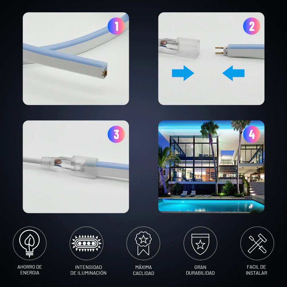 TIRA SUPER(NEON FLEX) CORTE DE 50CM 4.5W P/METRO AMARILLA DORADO