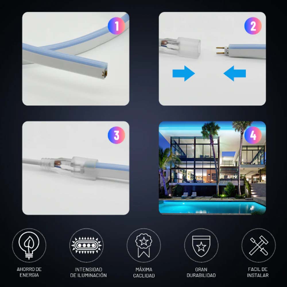 TIRA SUPER(NEON FLEX) CORTE DE 50CM 4.5W P/METRO ROSA