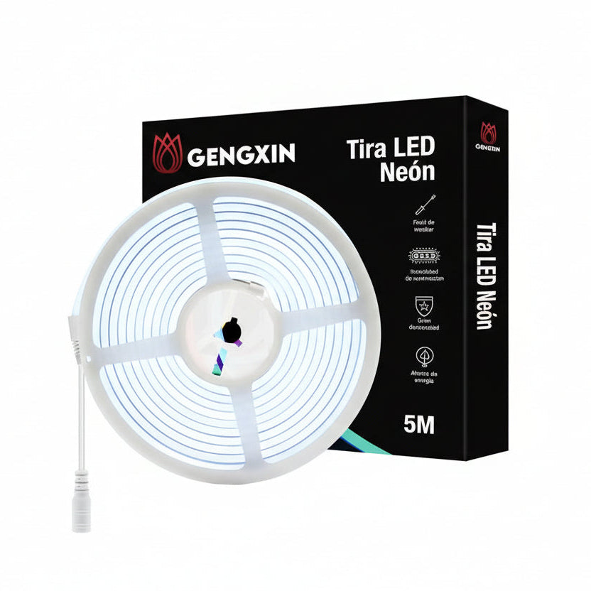 TIRA LED FLEX NEON 12 V 120P 5 M BLANCO FRIO GENXING