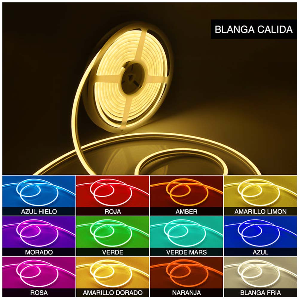 TIRA LED FLEX NEON 12 V 120P 5 M BLANCO FRIO GENXING