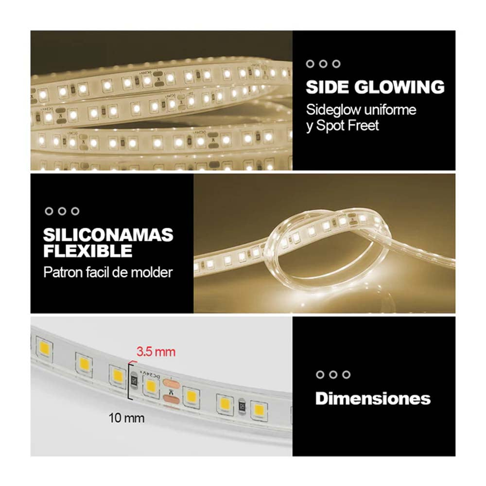 TIRA SUMERGIBLE IP68 24V LED 2835 120P 10MTS BF