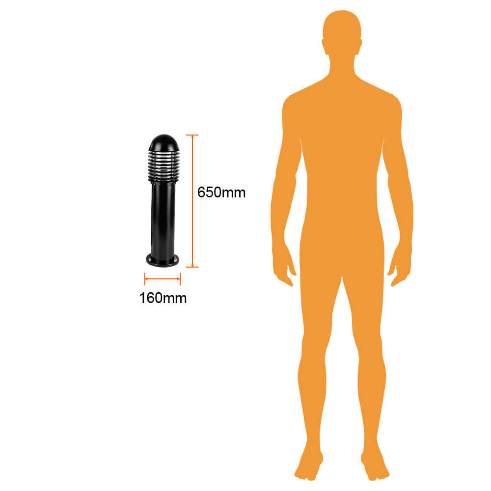 MINI POSTE ALMODOVAR TECNOLITE DE EXTERIOR PARA SOBREPONER BASE E27 NEGRO