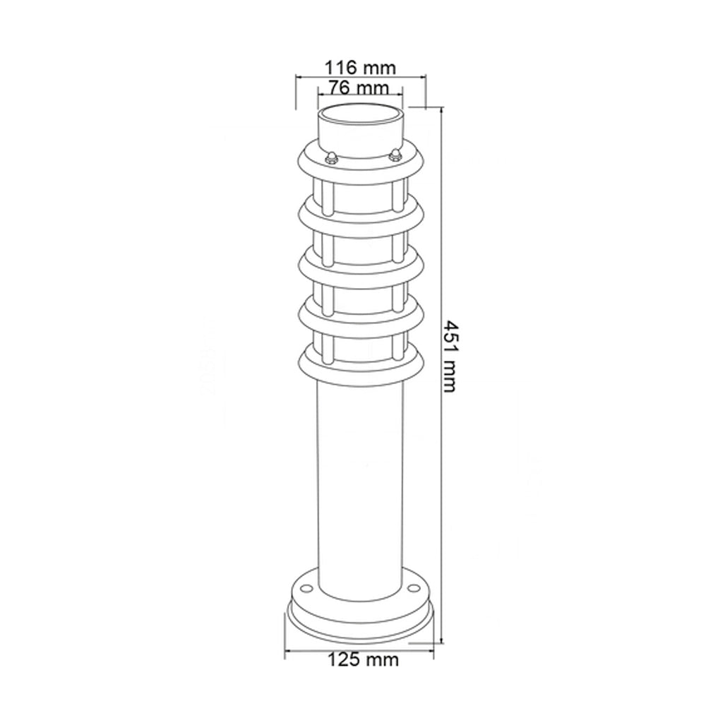 MINI POSTE DE EXTERIOR PARA SOBREPONER BASE E27 H-430/S