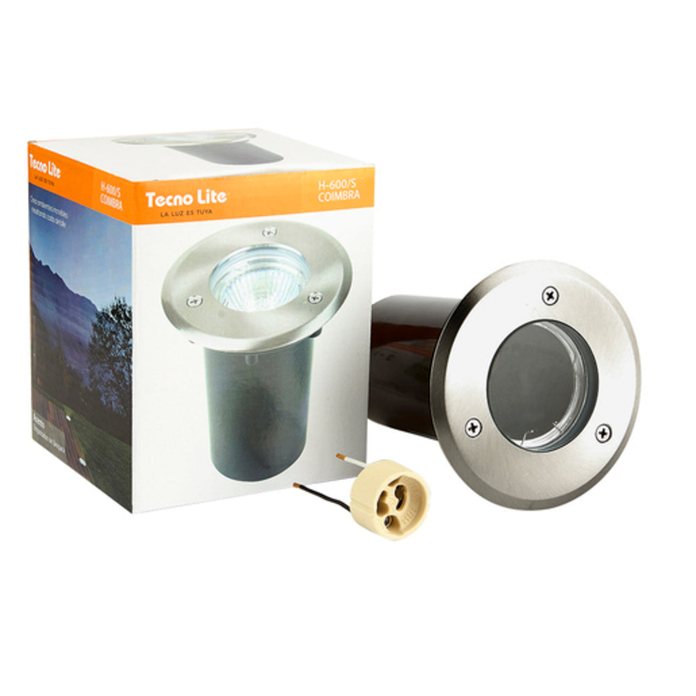 LÁMPARA DE EXTERIOR LED COIMBRA TECNOLITE DE PISO EMPOTRABLE 50W IP65 BASE GX5.3 NO INCLUYE FOCO