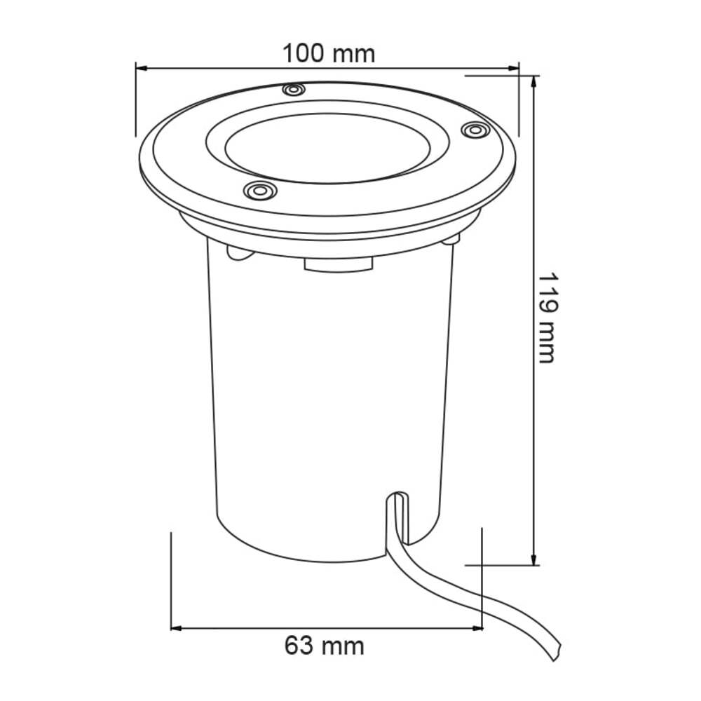 LÁMPARA DE EXTERIOR LED COIMBRA TECNOLITE DE PISO EMPOTRABLE 50W IP65 BASE GX5.3 NO INCLUYE FOCO