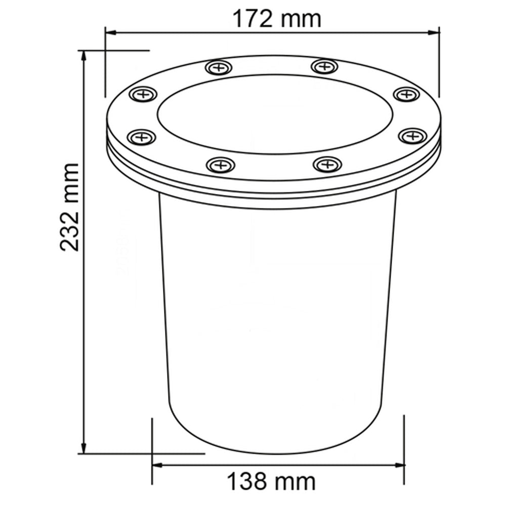 LÁMPARA DE EXTERIOR LED CUENCA III TECNOLITE DE PISO EMPOTRABLE 90W IP65 BASE E27 NO INCLUYE FOCO