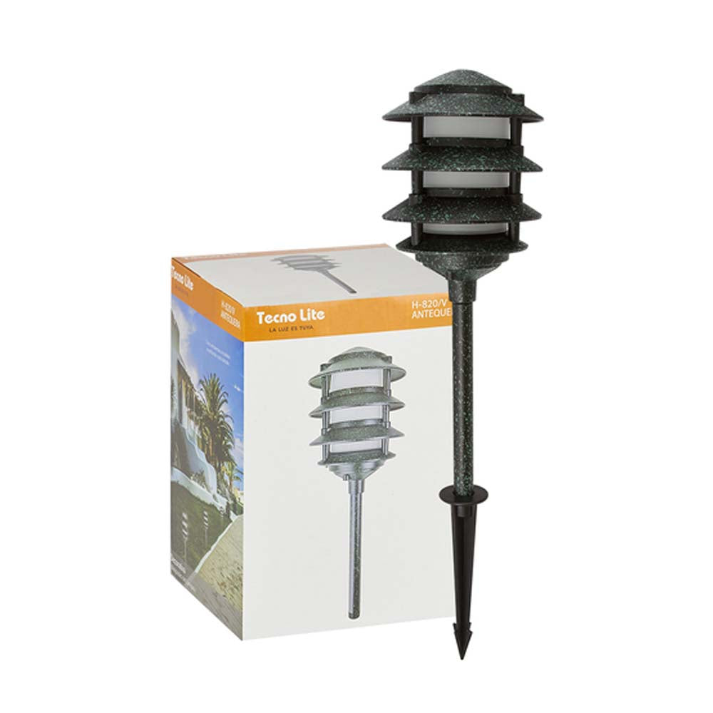 MINI POSTE ANTEQUERA TECNOLITE DE EXTERIOR PARA SOBREPONER IP44 BASE E27 VERDE