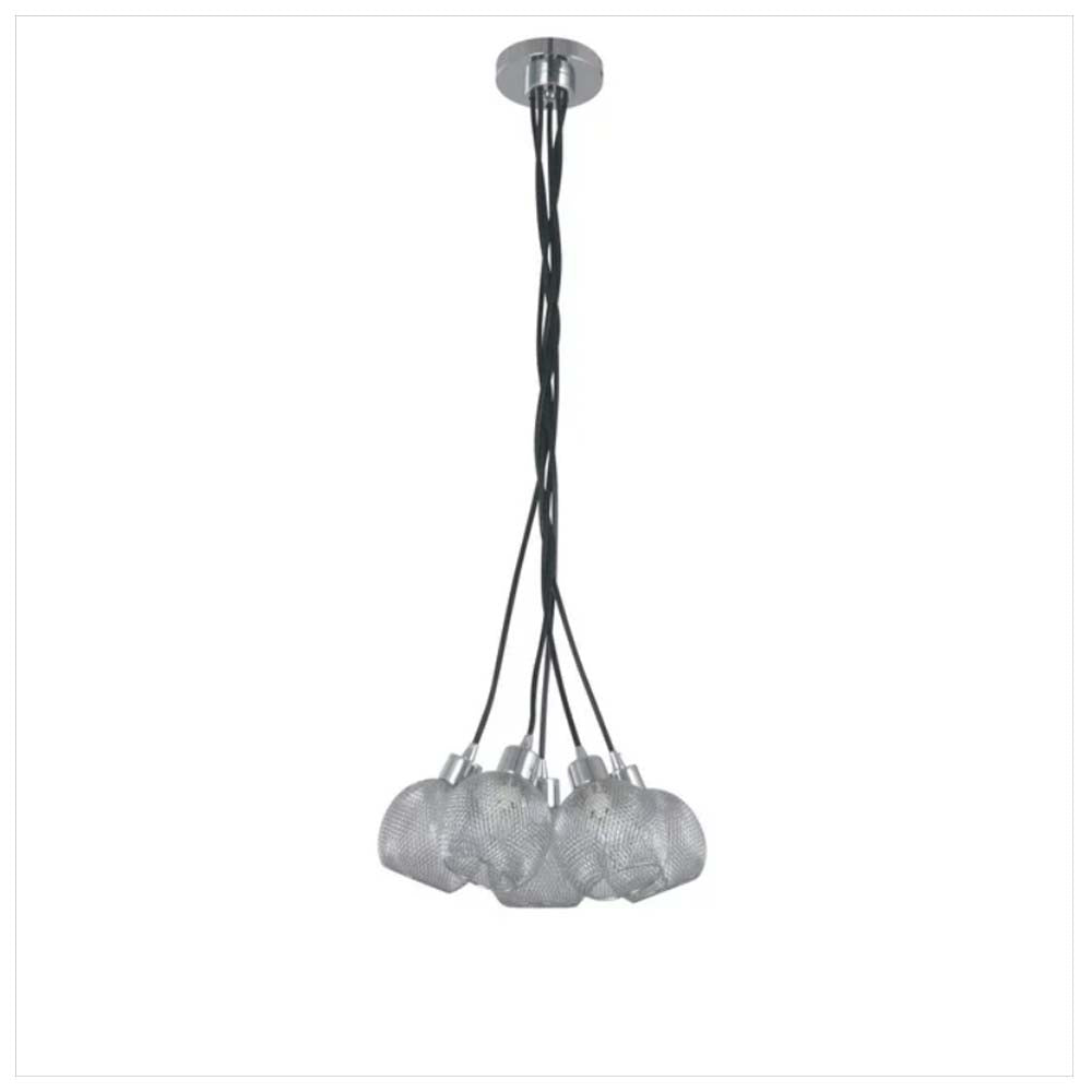 LAMPARA COLGANTE INLITE COLOR CROMO DE 5 LUCES *** HAE *** *** INCLUYE FOCO ***