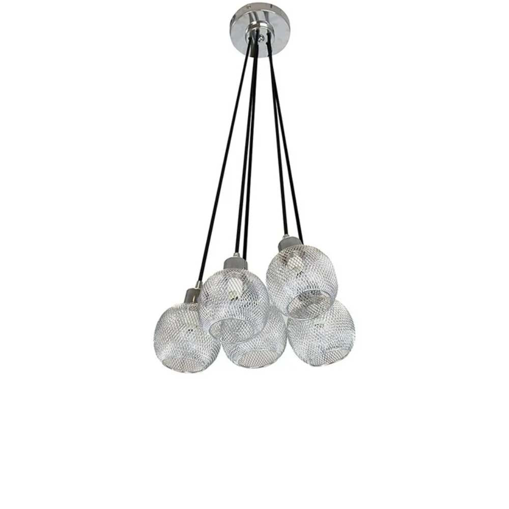 LAMPARA COLGANTE INLITE COLOR CROMO DE 5 LUCES *** HAE *** *** INCLUYE FOCO ***