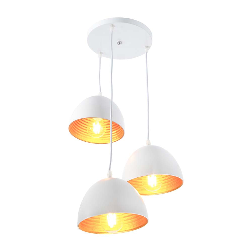 LAMPARA COLGANTE BLANCO MATE 3 LUCES 60W E27 *** HA. LUMI ***