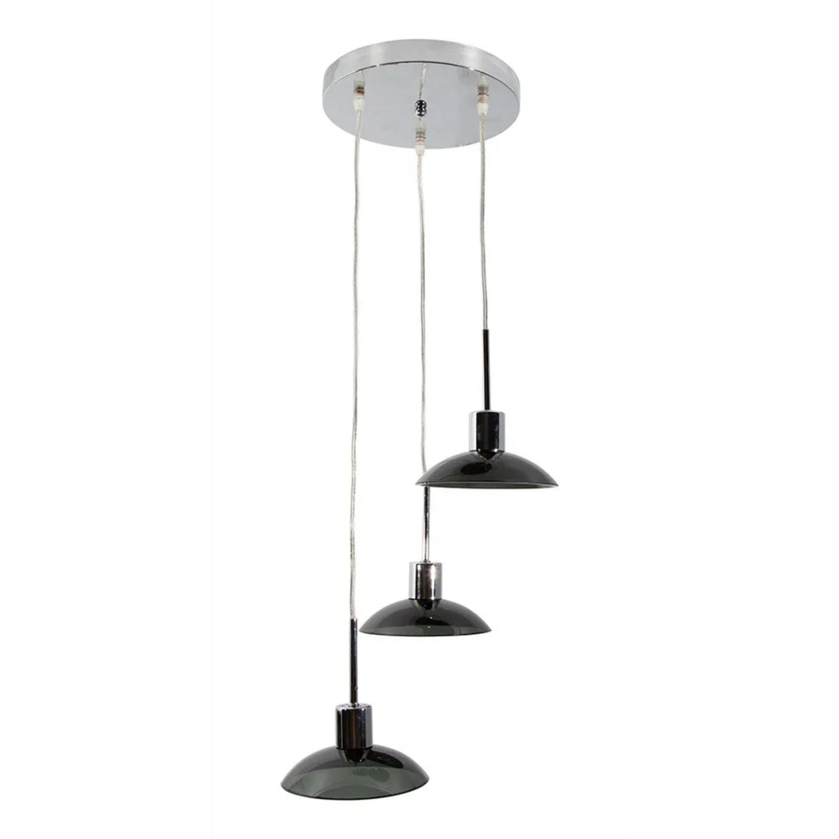 LAMPARA COLGANTE INLITE LED COLOR CROMO DE 3 LUCES LUMIMEXICO *** HA. LUMI ***