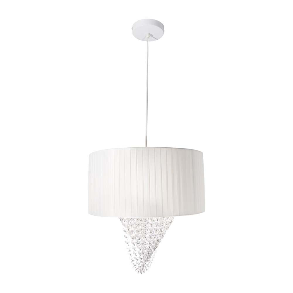 LAMPARA COLGANTE BLANCA E27 60W 1 LUZ 120V 40X42 S/FOCO *** HA. LUMI ***