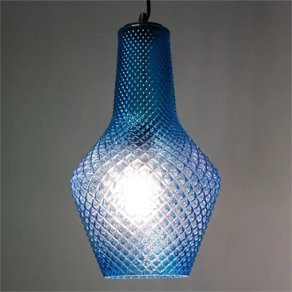 LAMPARA COLGANTE LUMICENTRO AZUL DE 1 LUZ *** HA. LUMI ***