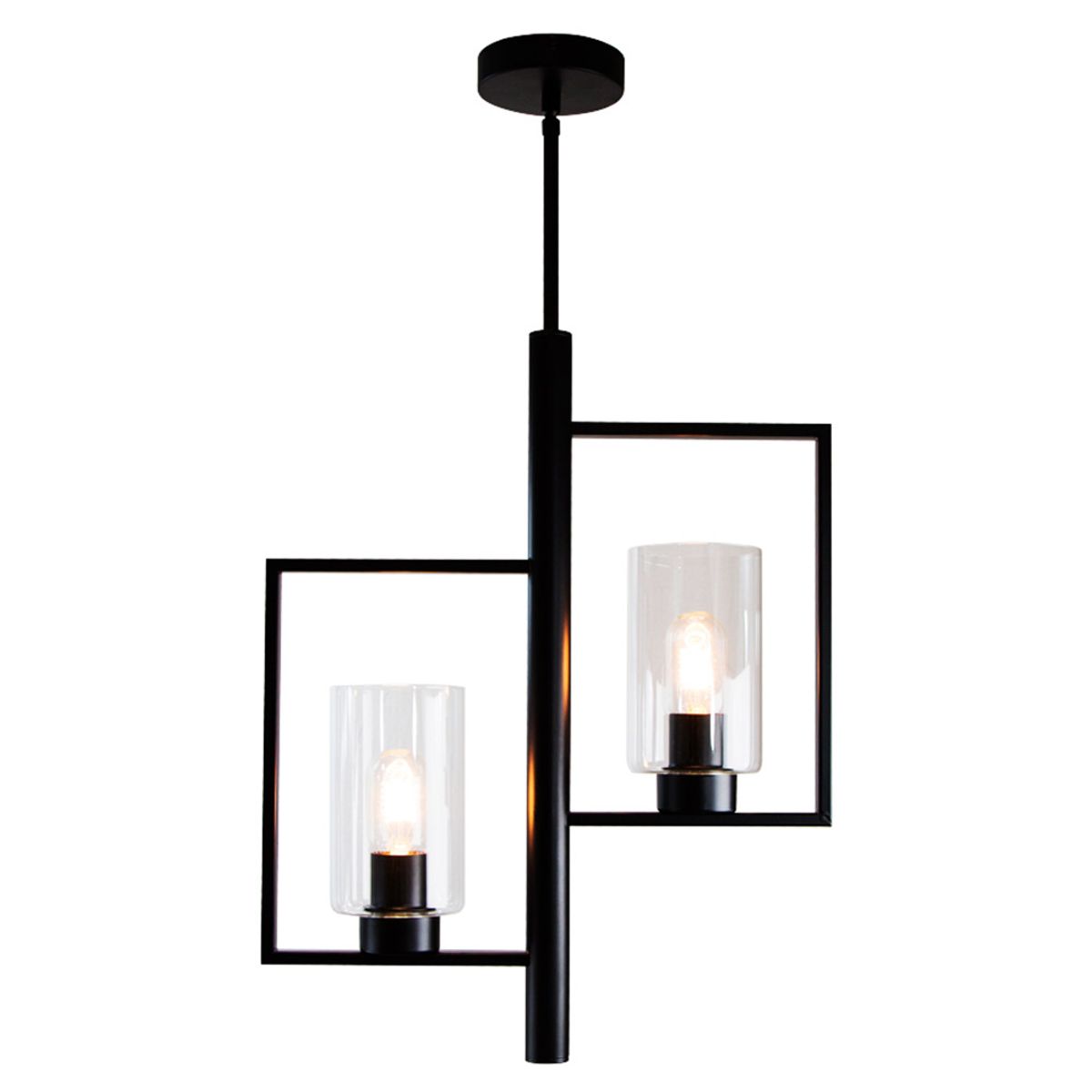 LAMPARA COLGANTE INLITE VINTAGE ACABADO NEGRO DE 2 LUCES LUMIMEXICO *** HA. LUMI ***