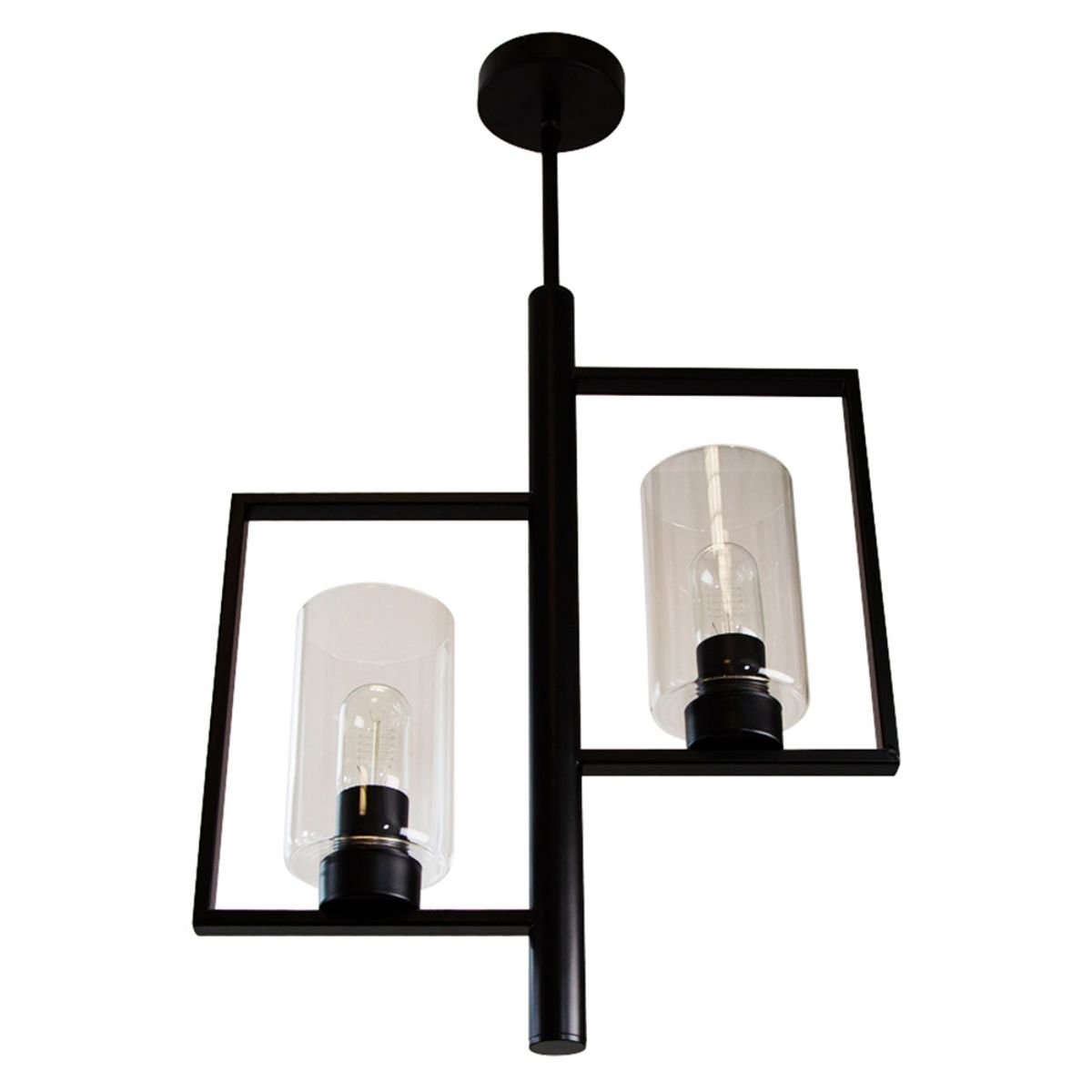 LAMPARA COLGANTE INLITE VINTAGE ACABADO NEGRO DE 2 LUCES LUMIMEXICO *** HA. LUMI ***