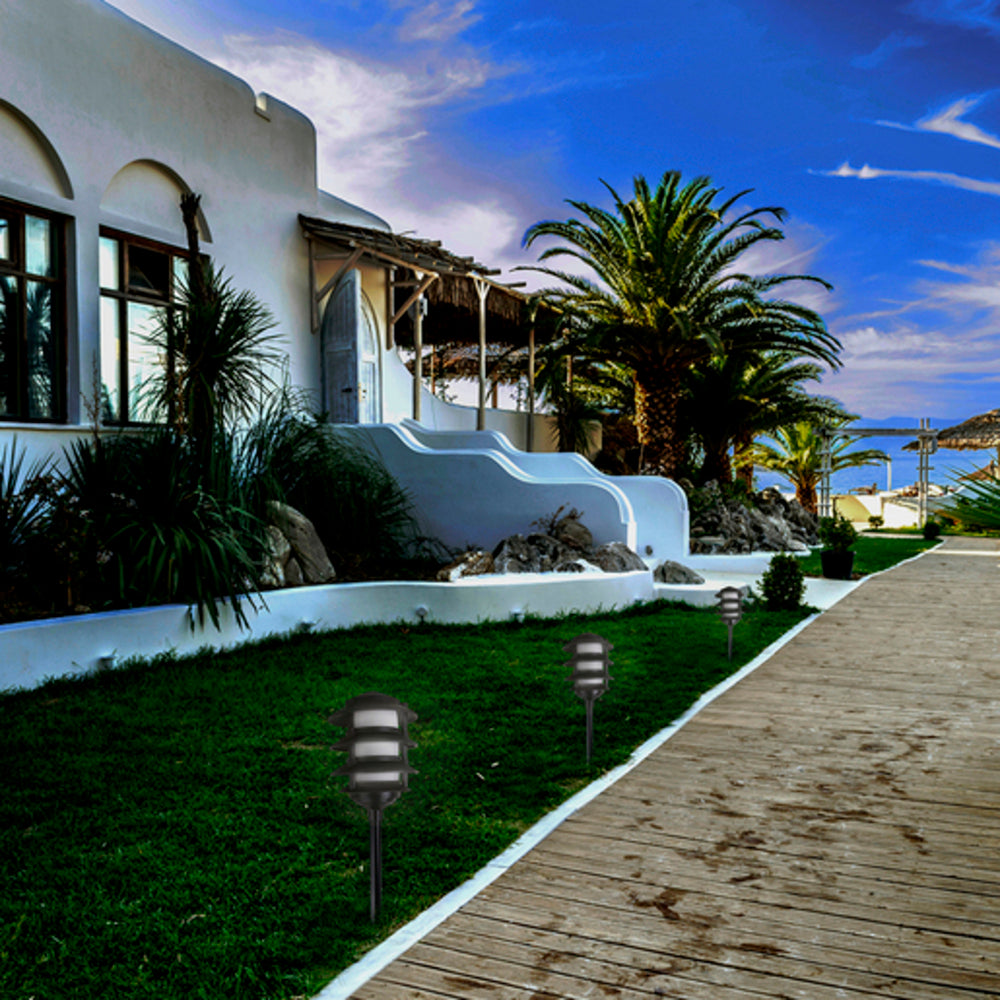 LAMPARA CON ESTACA JARDIN IDEAL ZONA COSTERA BASE E27 POTENCIA MAX. 60 W IP44 IK06 NO INCLUYE FOCO