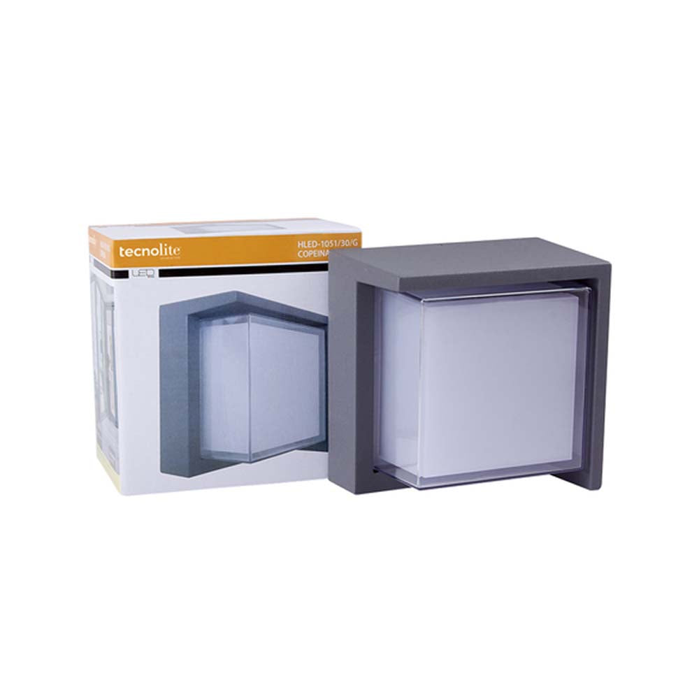 LÁMPARA DE EXTERIOR LED COPEINA TECNOLITE 15W PARED ARBOTANTE LUZ SUAVE CÁLIDA IP65 LED INTEGRADO