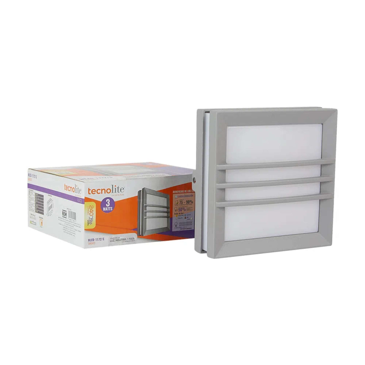 LÁMPARA DE EXTERIOR LED TARENTO TECNOLITE PARA SOBREPONER 3W LUZ BLANCA NEUTRA BASE GX53 ***TECNOLITE HAE***