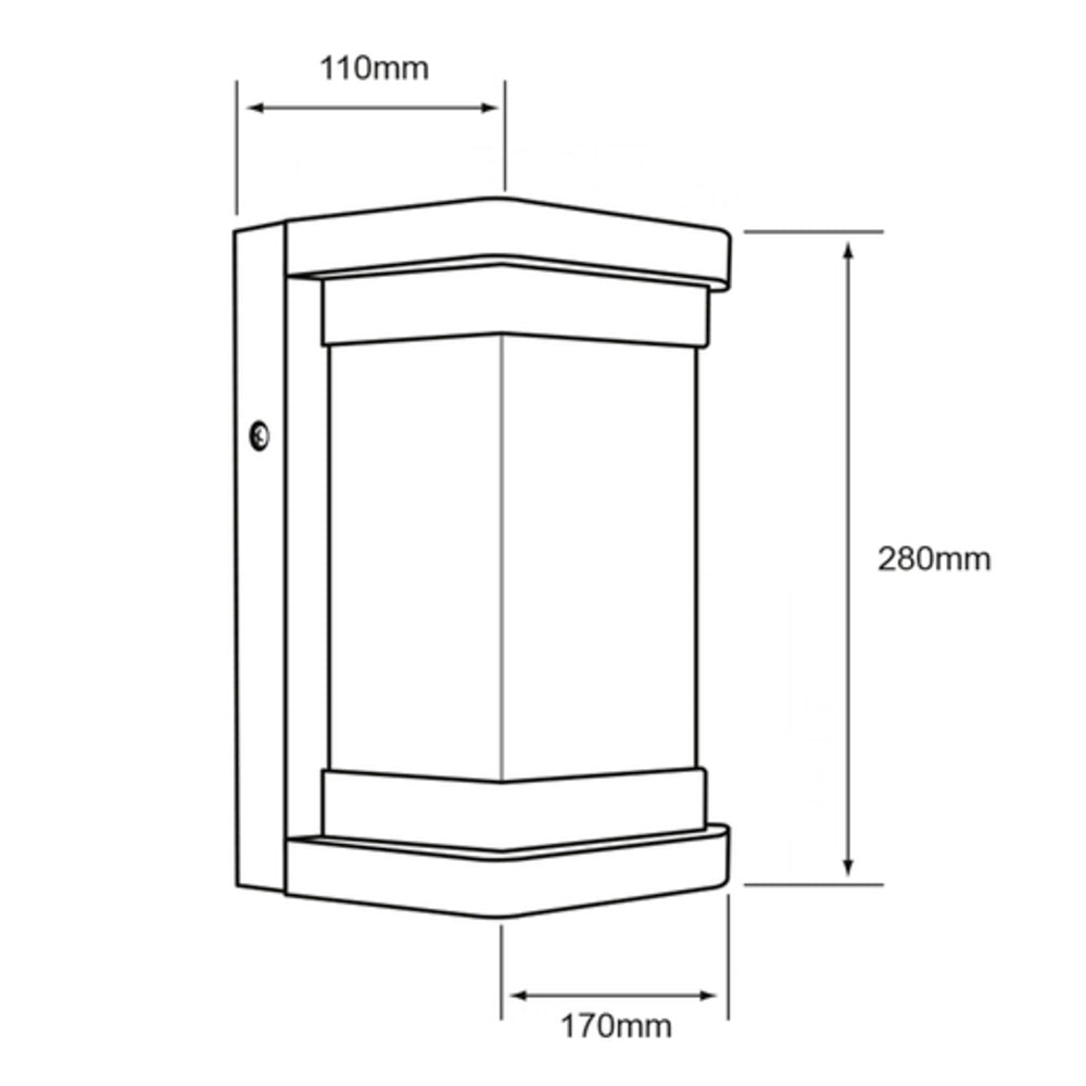 LÁMPARA DE EXTERIOR LED CRUX TECNOLITE 16W PARED ARBOTANTE LUZ SUAVE CÁLIDA IP44 LED INTEGRADO