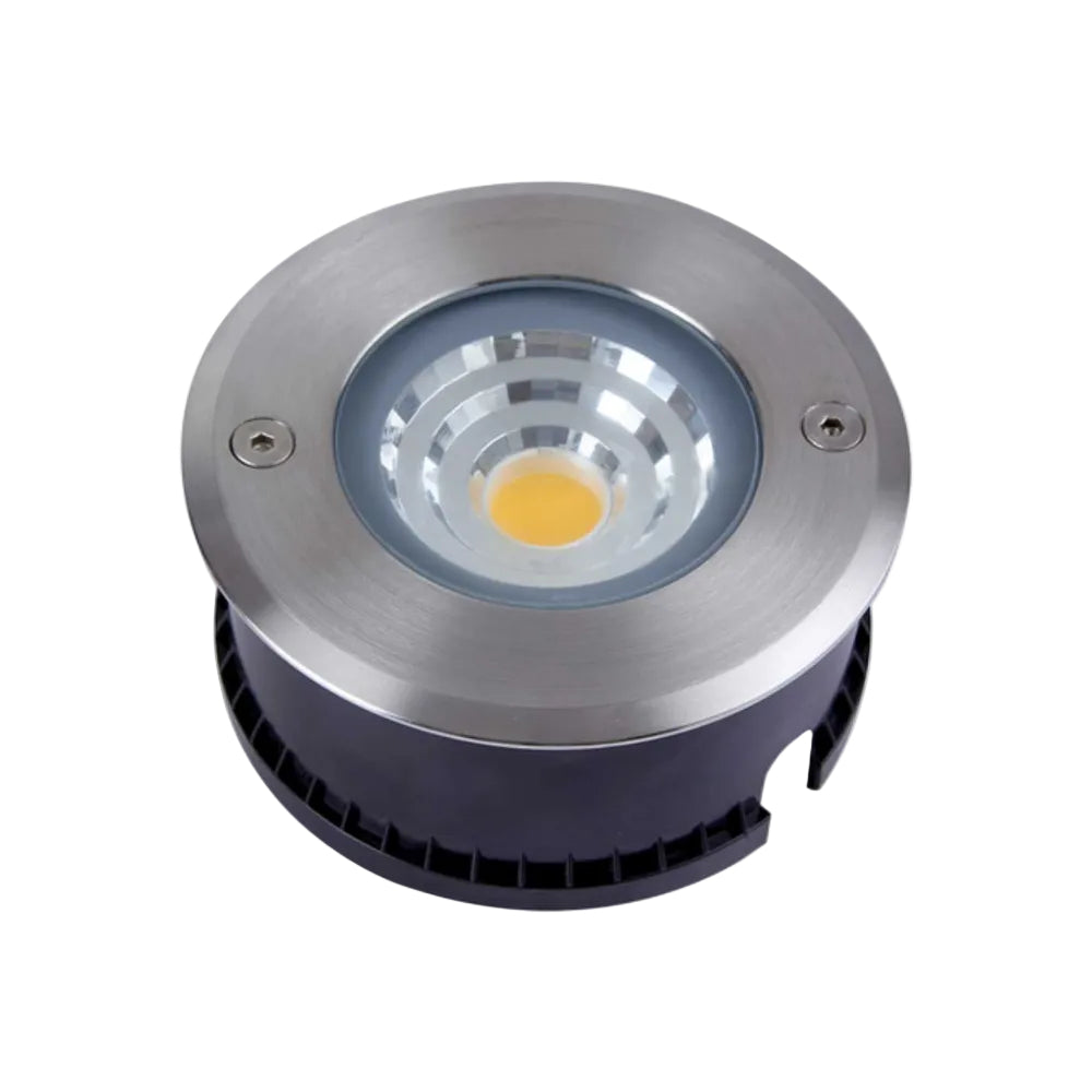LAMPARA DE PISO LED EMPOTRABLE EXTERIOR 10 W LUZ CALIDA BRILLANTE IP67 LED INTEGRADO