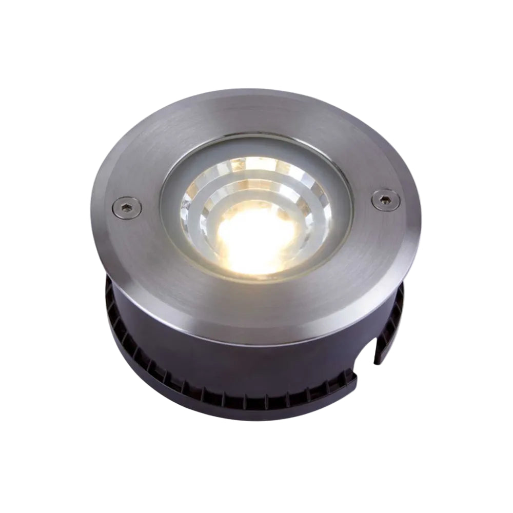 LAMPARA DE PISO LED EMPOTRABLE EXTERIOR 10 W LUZ CALIDA BRILLANTE IP67 LED INTEGRADO