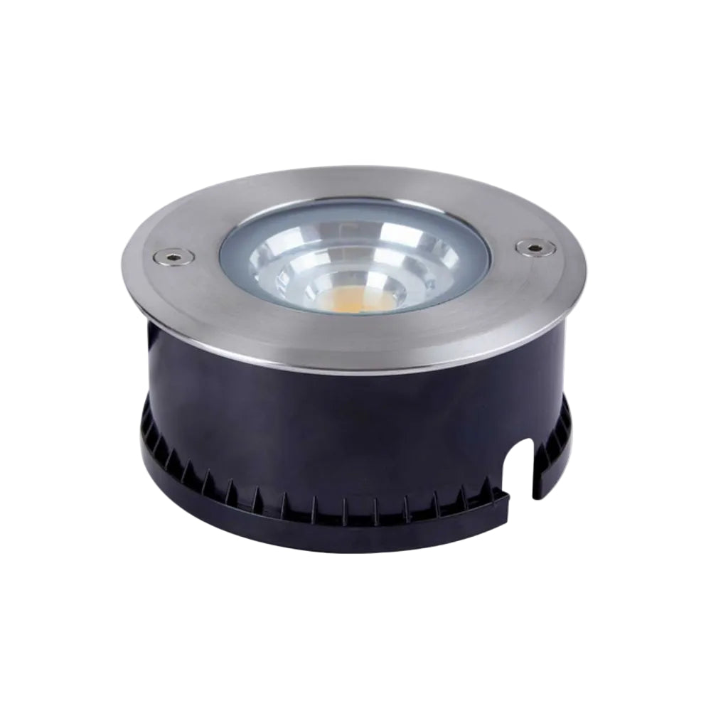 LAMPARA DE PISO LED EMPOTRABLE EXTERIOR 10 W LUZ CALIDA BRILLANTE IP67 LED INTEGRADO