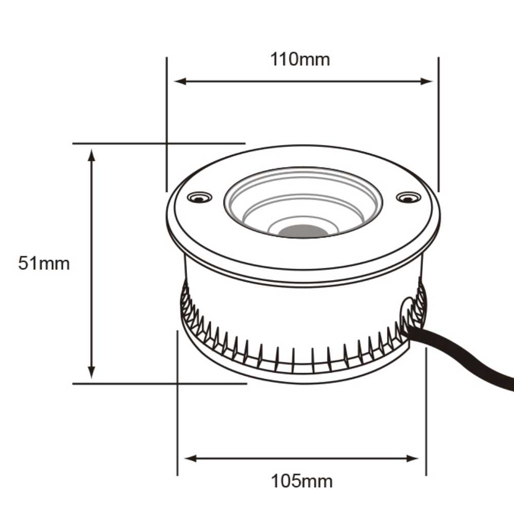 LÁMPARA DE EXTERIOR LED ORBIX TECNOLITE DE PISO EMPOTRABLE 10W LUZ SUAVE CÁLIDA IP67 LED INTEGRADO