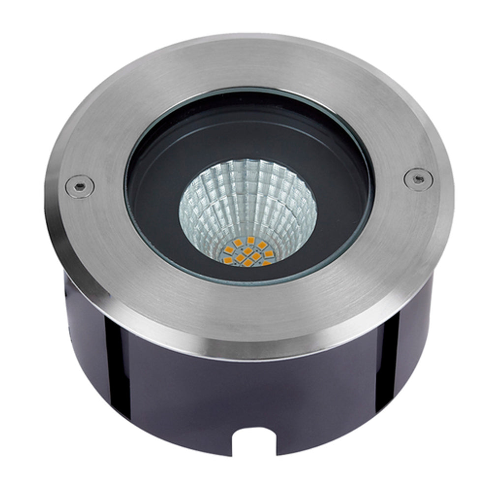 LÁMPARA DE EXTERIOR LED MOMO TECNOLITE DE PISO EMPOTRABLE 14W LUZ SUAVE CÁLIDA IP67 LED INTEGRADO