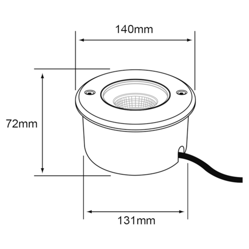 LÁMPARA DE EXTERIOR LED MOMO TECNOLITE DE PISO EMPOTRABLE 14W LUZ SUAVE CÁLIDA IP67 LED INTEGRADO
