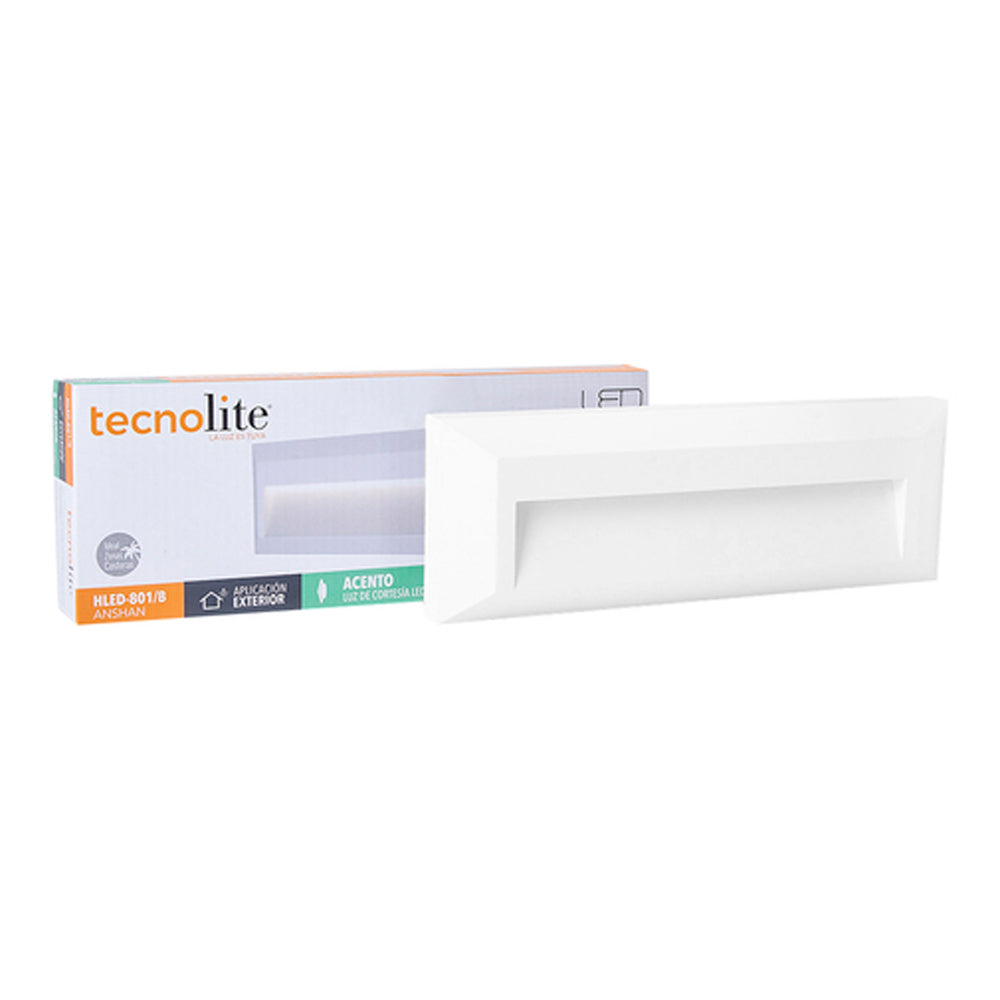 LÁMPARA DE EXTERIOR LED TECNOLITE ANSHAN PARA SOBREPONER 1.5W LUZ BLANCA NEUTRA BLANCO