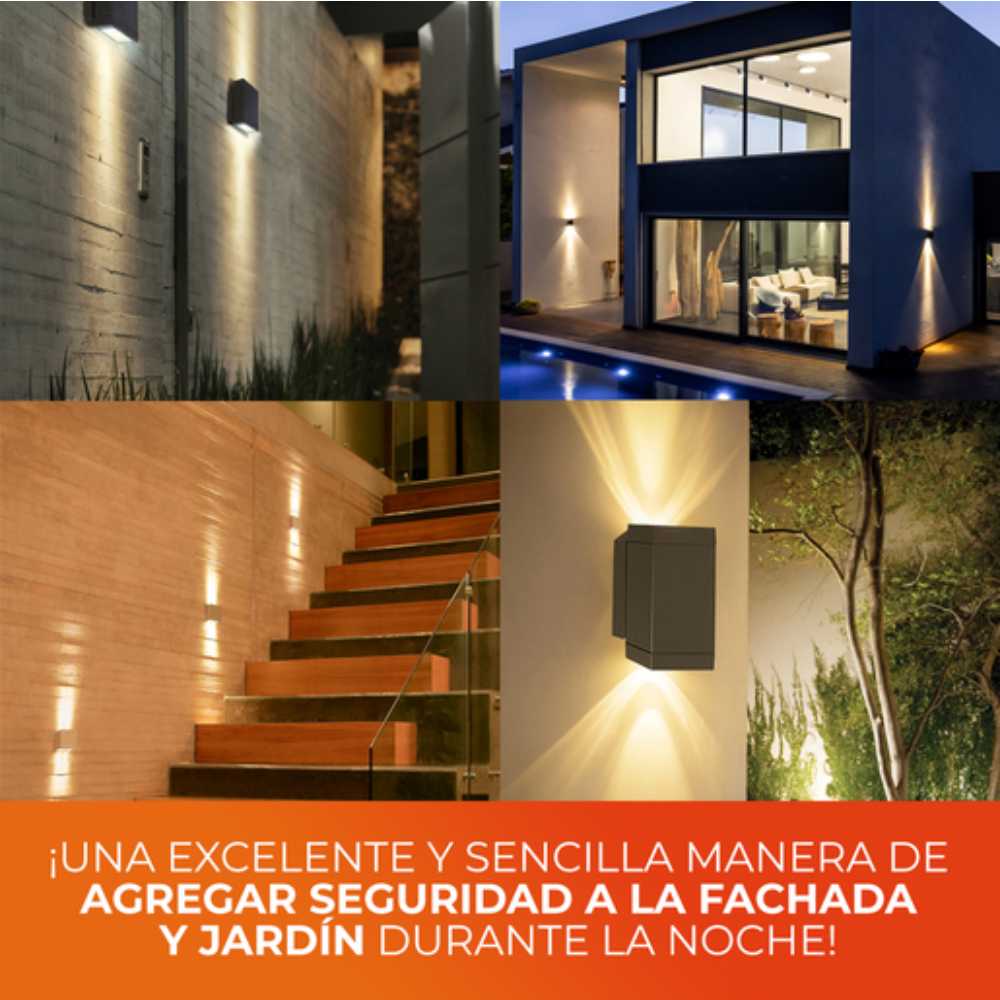 LÁMPARA DE EXTERIOR LED BETULA TECNOLITE PARA SOBREPONER 14.5W LUZ SUAVE CÁLIDA