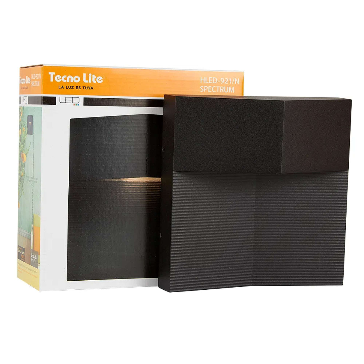 LÁMPARA DE EXTERIOR LED SPECTRUM TECNOLITE PARA SOBREPONER 8W LUZ SUAVE CÁLIDA NEGRO