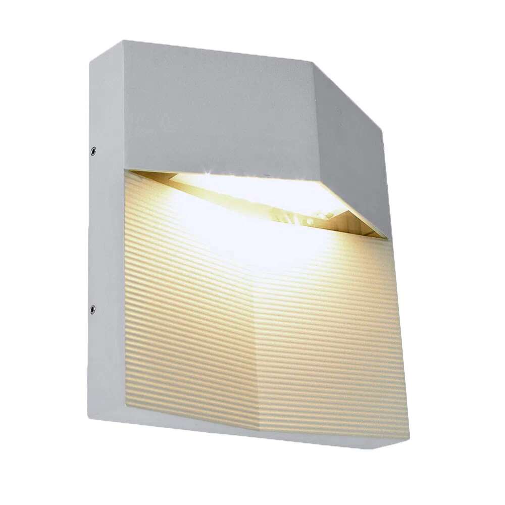 LÁMPARA DE EXTERIOR LED QUADRATA TECNOLITE PARA SOBREPONER 8W LUZ SUAVE CÁLIDA SATINADO