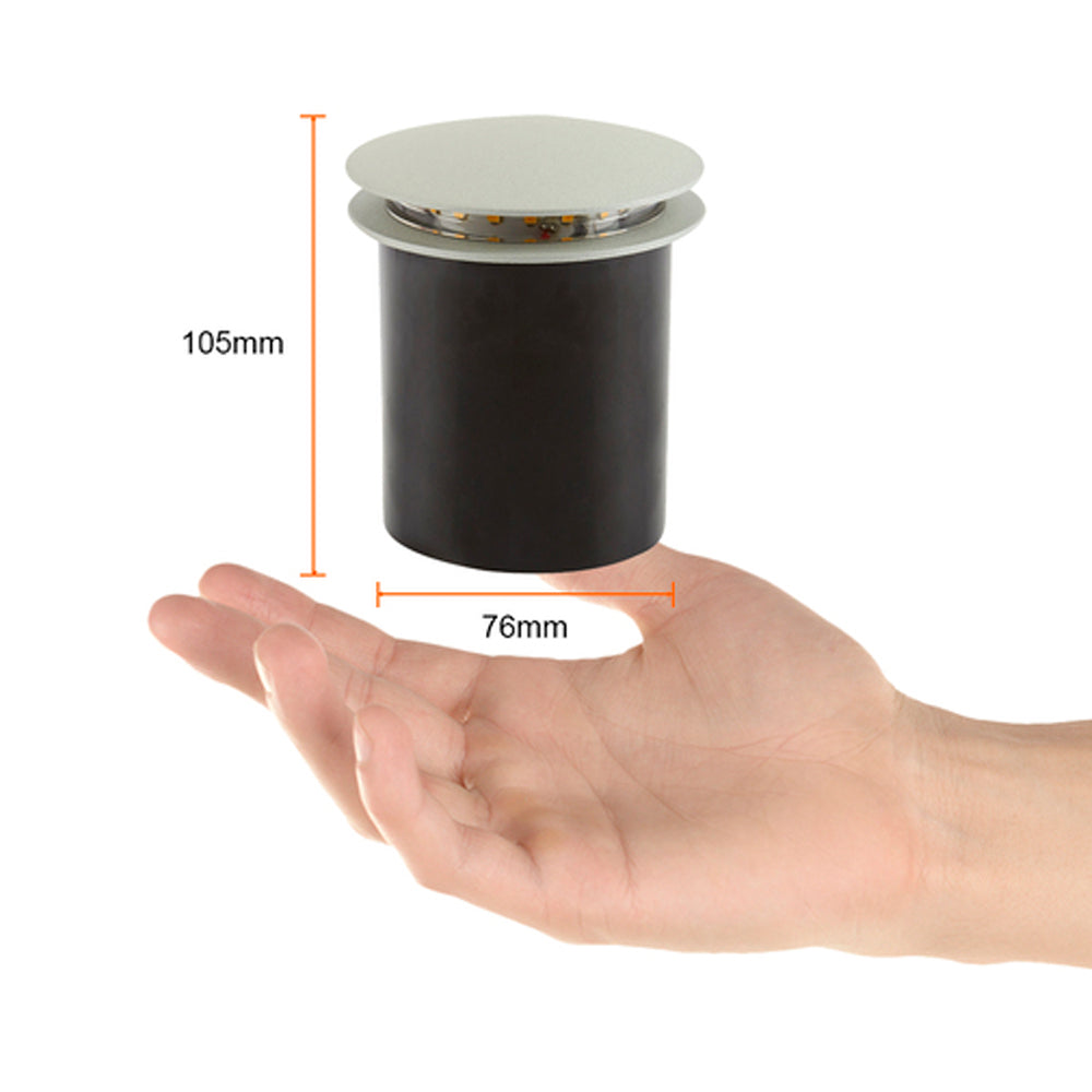 LÁMPARA DE EXTERIOR LED CERES TECNOLITE DE PISO EMPOTRABLE 1W LUZ SUAVE CÁLIDA LED INTEGRADO