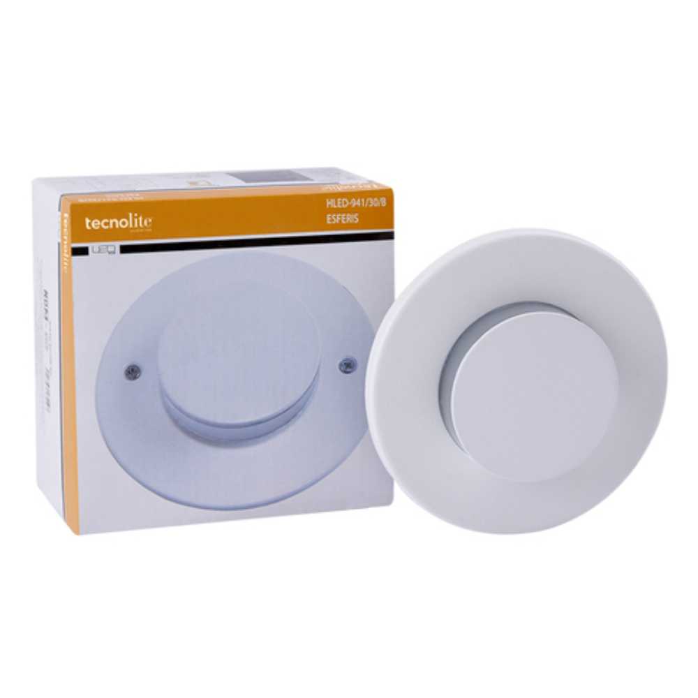 LÁMPARA DE EXTERIOR LED TECNOLITE ESFERIS EMPOTRABLE 6W LUZ SUAVE CÁLIDA