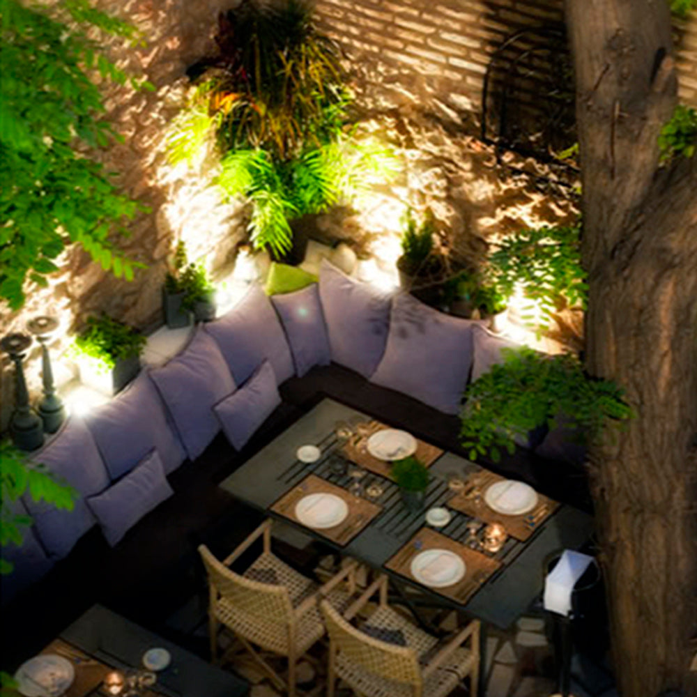 LÁMPARA DE EXTERIOR LED RUTA TECNOLITE DE PISO EMPOTRABLE 9W LUZ SUAVE CÁLIDA LED INTEGRADO