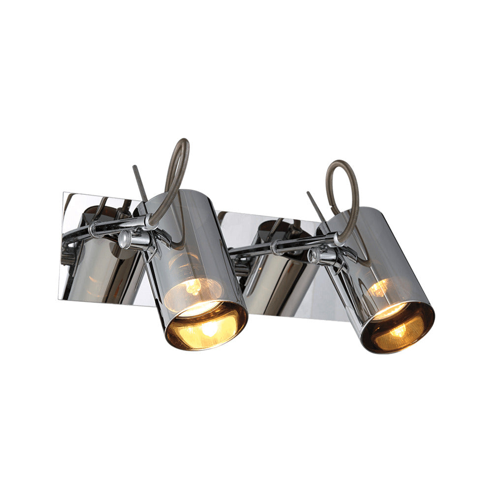 LUMINARIO A MURO CALUX 70W 127V 2XGU10 ACABADO CROMO-CRISTAL HS-5017-2