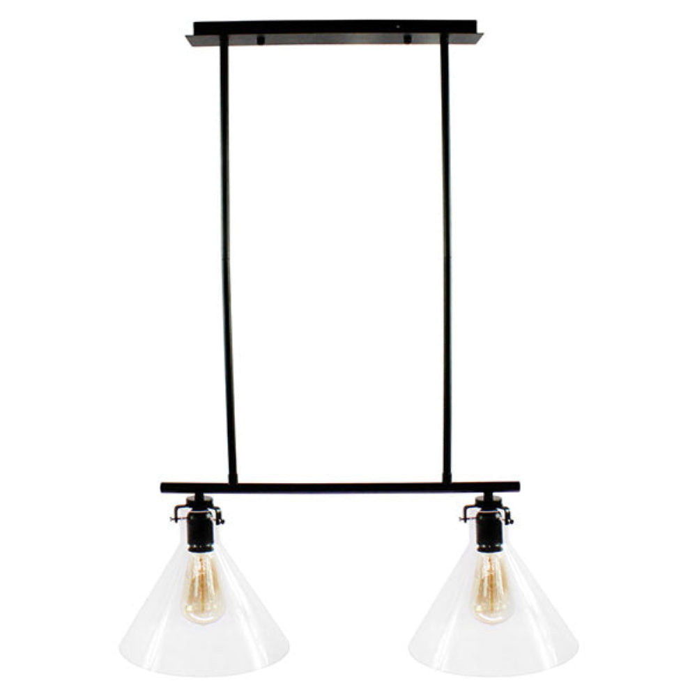 COLGANTE ALDEBARAN 2 LUCES 2X40W E26 NEGRO ADESI *** HAE ***